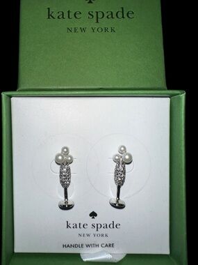 Cheers To That Stud Earrings from Kate Spade New York CHAMPAGNE NWT BUBBLES